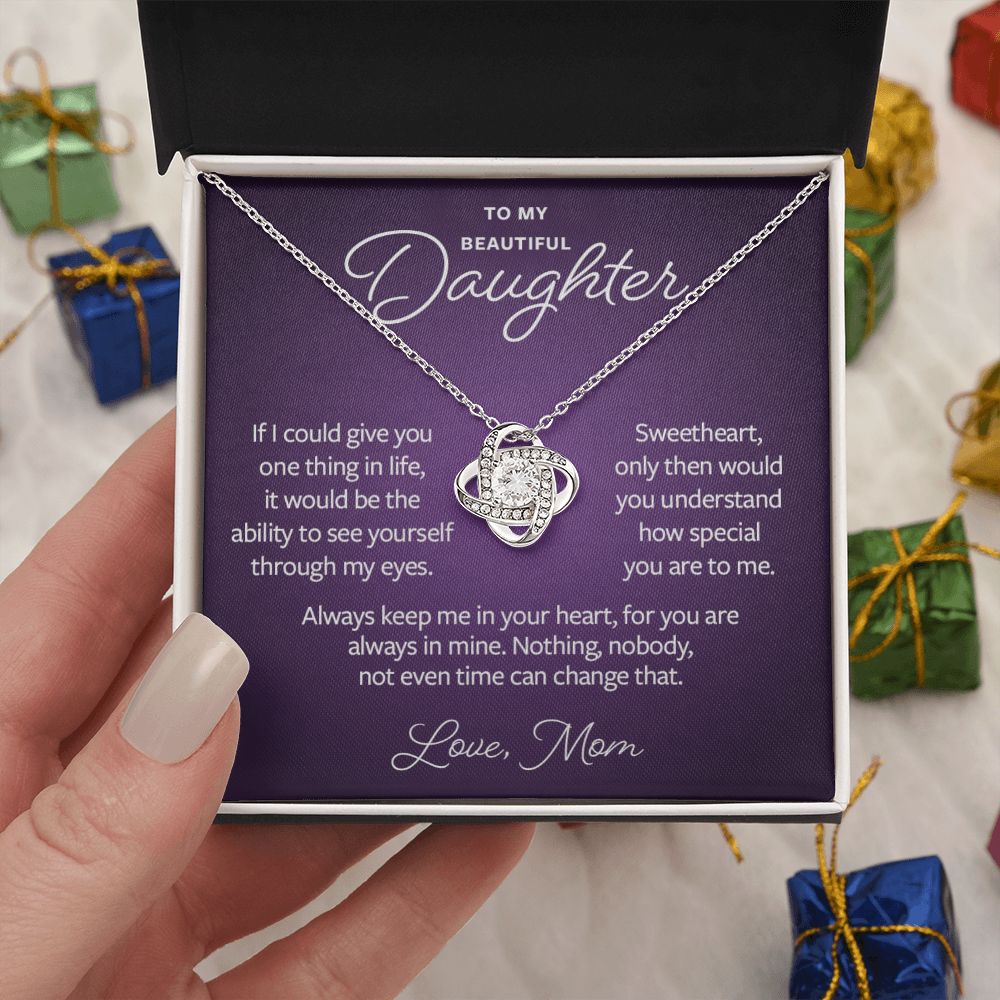 Gift for Daughter from Mother - Always in my heart necklace
