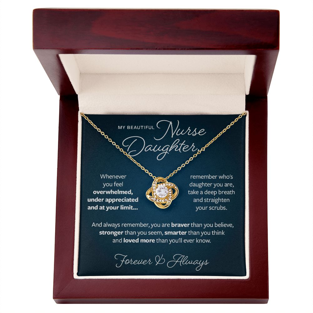 Gift for Nurse Daughter - Braver Stronger Smarter Necklace
