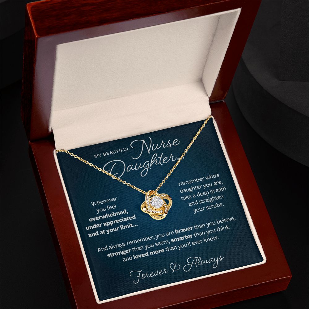 Gift for Nurse Daughter - Braver Stronger Smarter Necklace