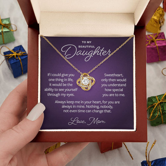 Gift for Daughter from Mother - Always in my heart necklace
