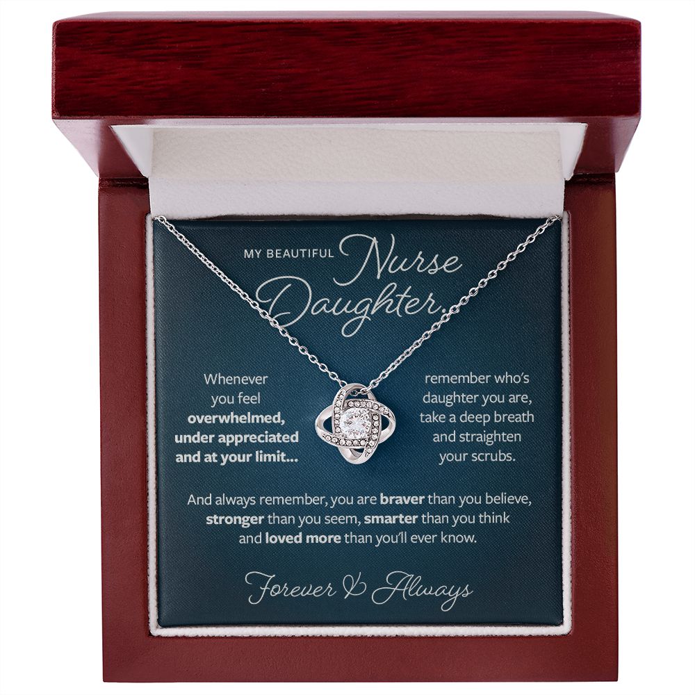 Gift for Nurse Daughter - Braver Stronger Smarter Necklace