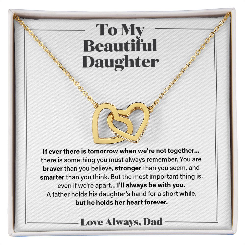 I'll Always Be With You - Gift for Daughter from Dad - Heart Necklace