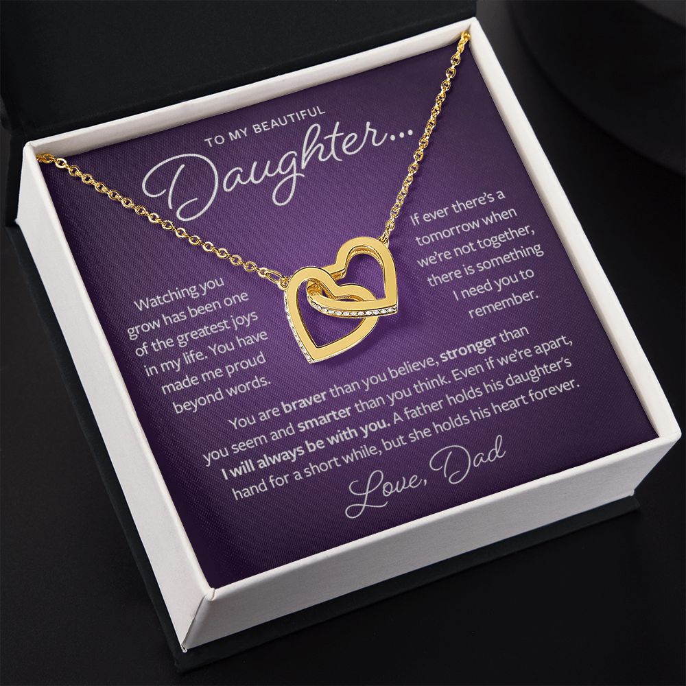 Gift from Dad to Daughter - Braver, Stronger and Smarter Necklace
