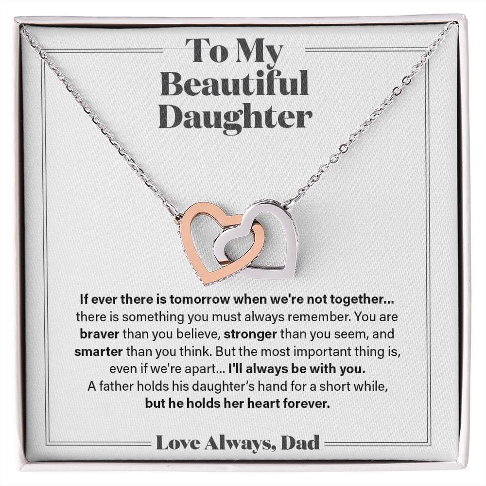 I'll Always Be With You - Gift for Daughter from Dad - Heart Necklace