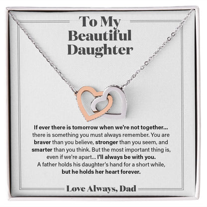 I'll Always Be With You - Gift for Daughter from Dad - Heart Necklace