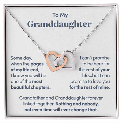 Grandfather and Granddaughter Forever Linked - Necklace