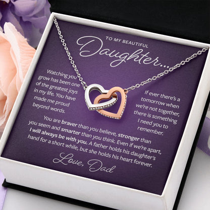 Gift from Dad to Daughter - Braver, Stronger and Smarter Necklace