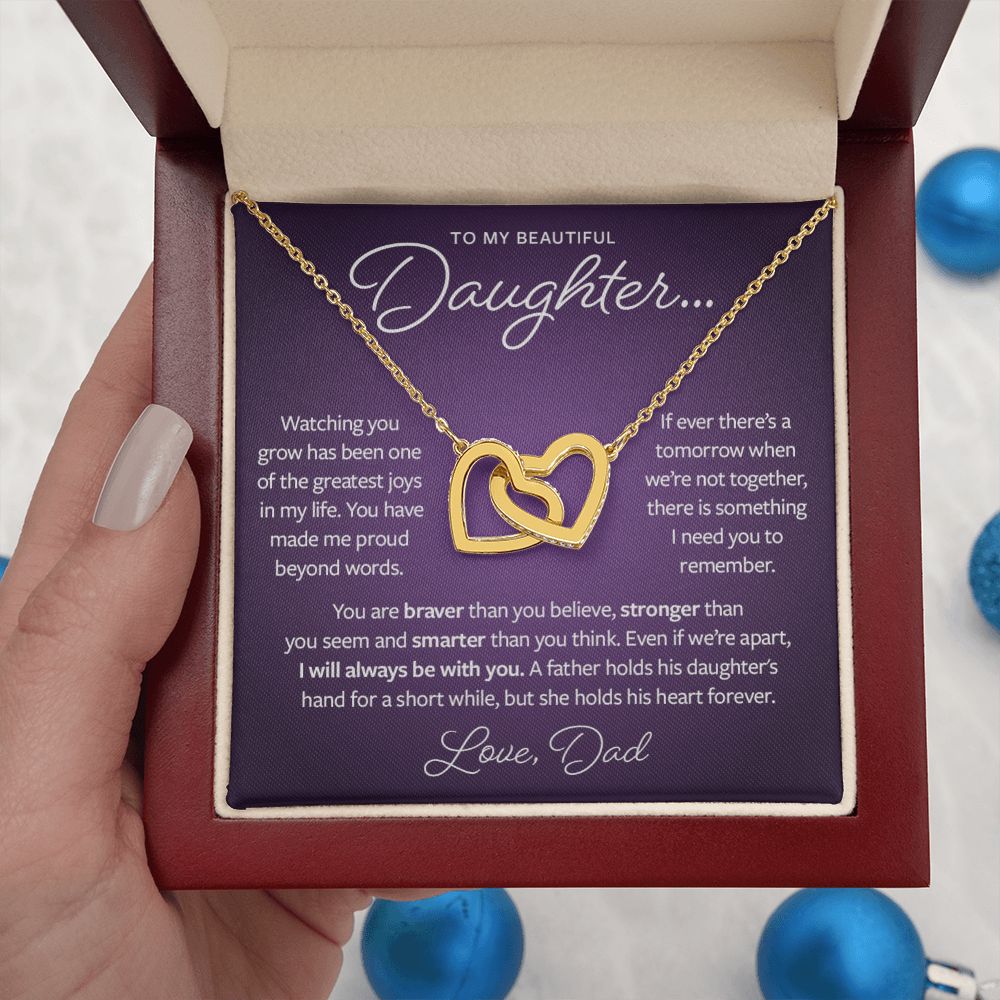 Gift from Dad to Daughter - Braver, Stronger and Smarter Necklace