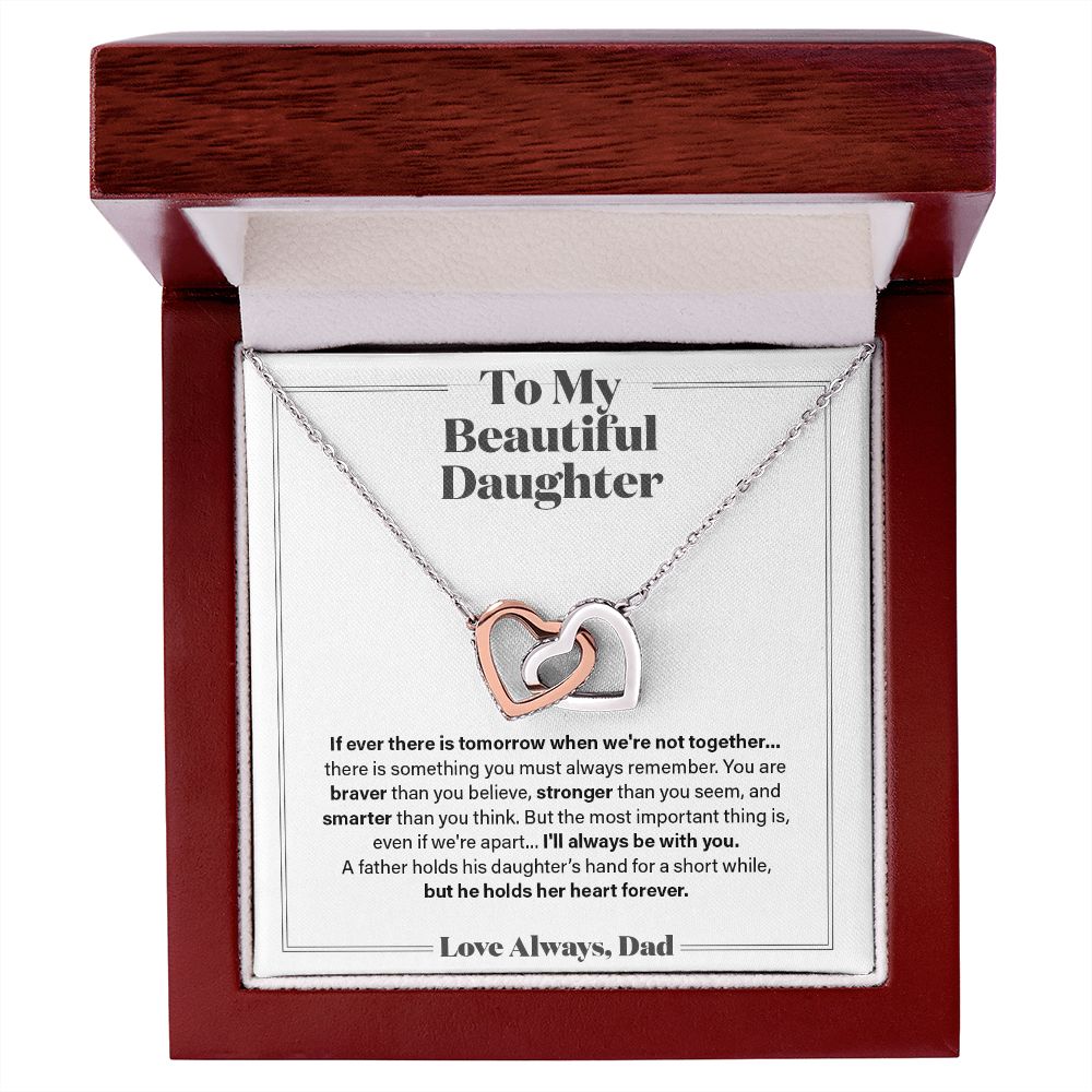 I'll Always Be With You - Gift for Daughter from Dad - Heart Necklace