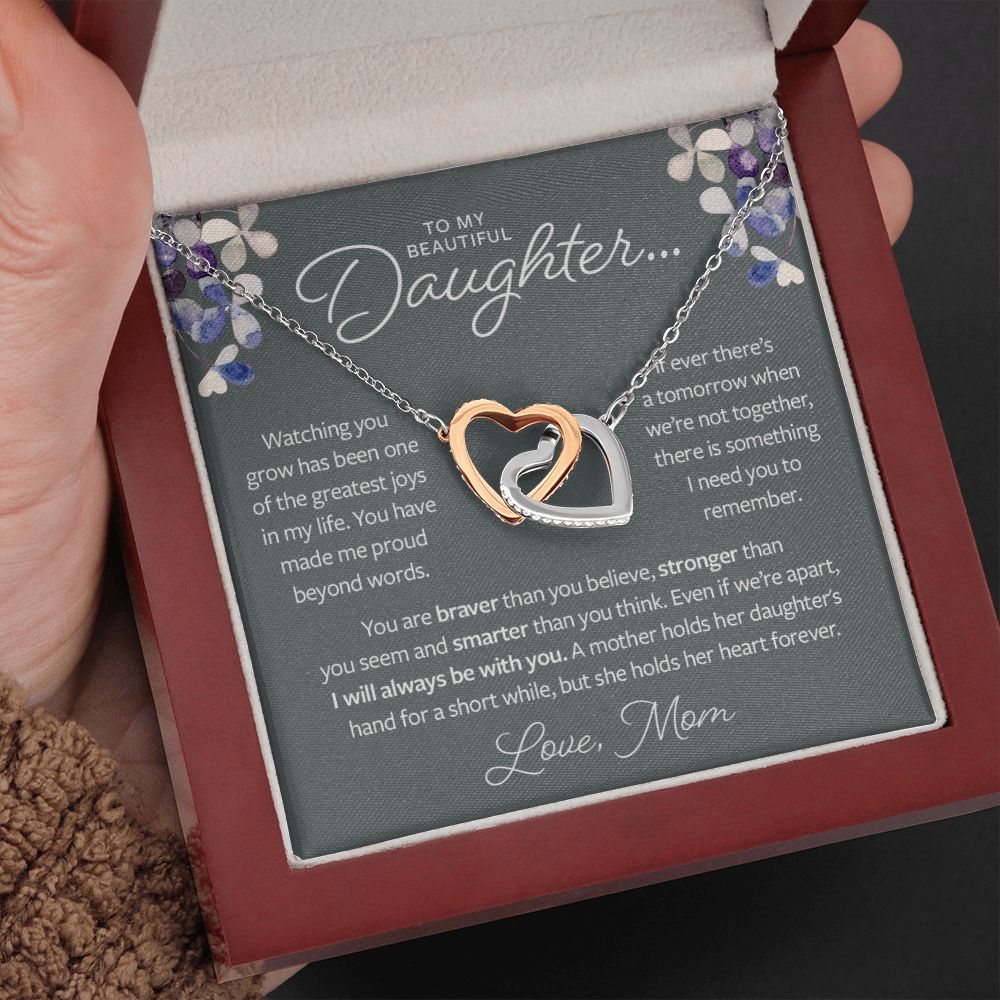 Gift from Mom to Daughter - Braver, Stronger and Smarter Necklace
