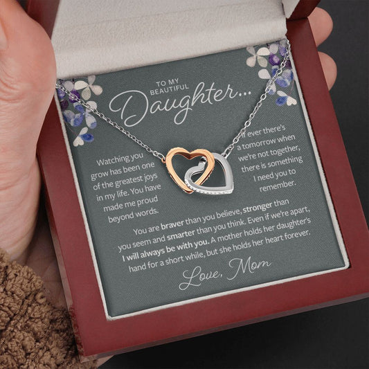 Gift from Mom to Daughter - Braver, Stronger and Smarter Necklace