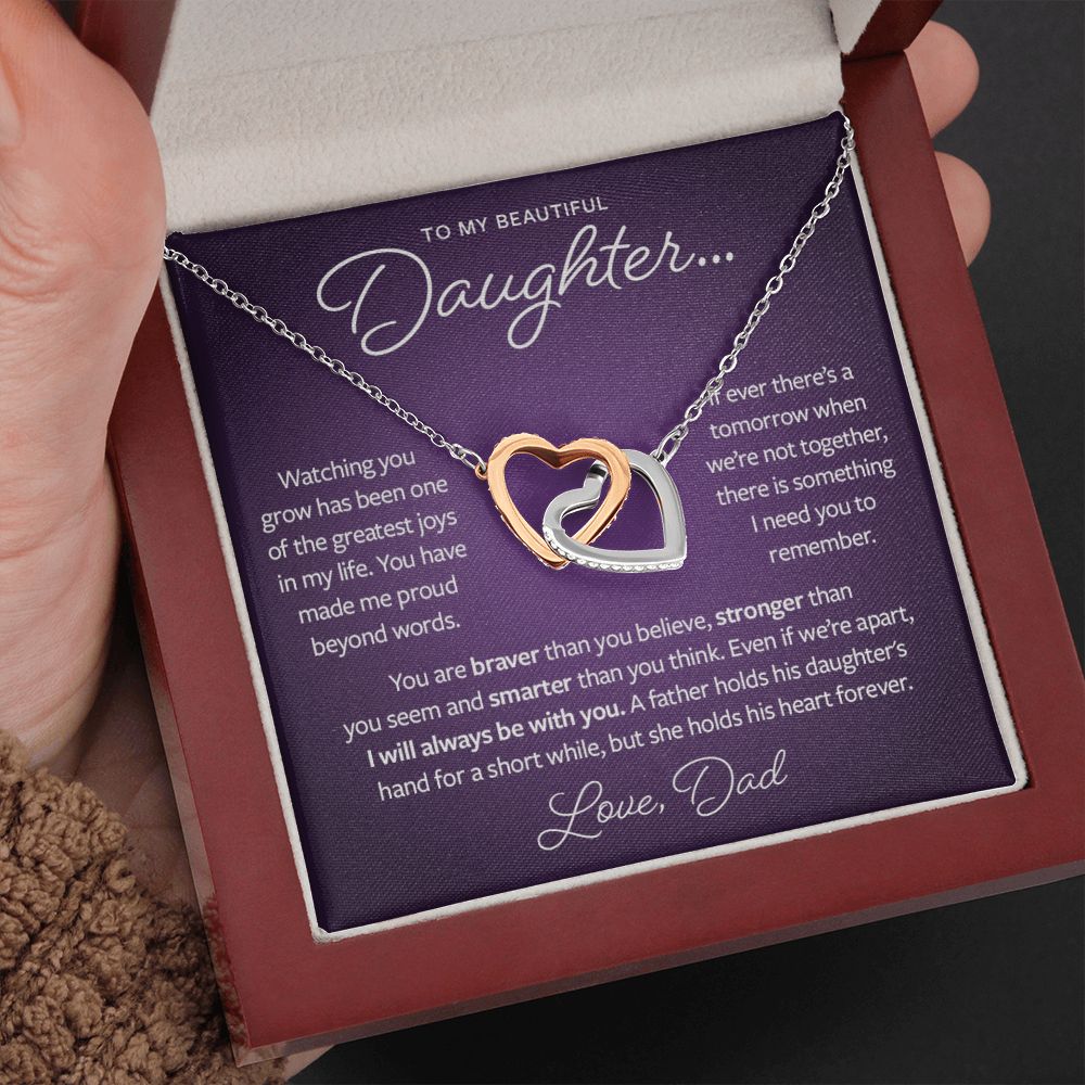 Gift from Dad to Daughter - Braver, Stronger and Smarter Necklace