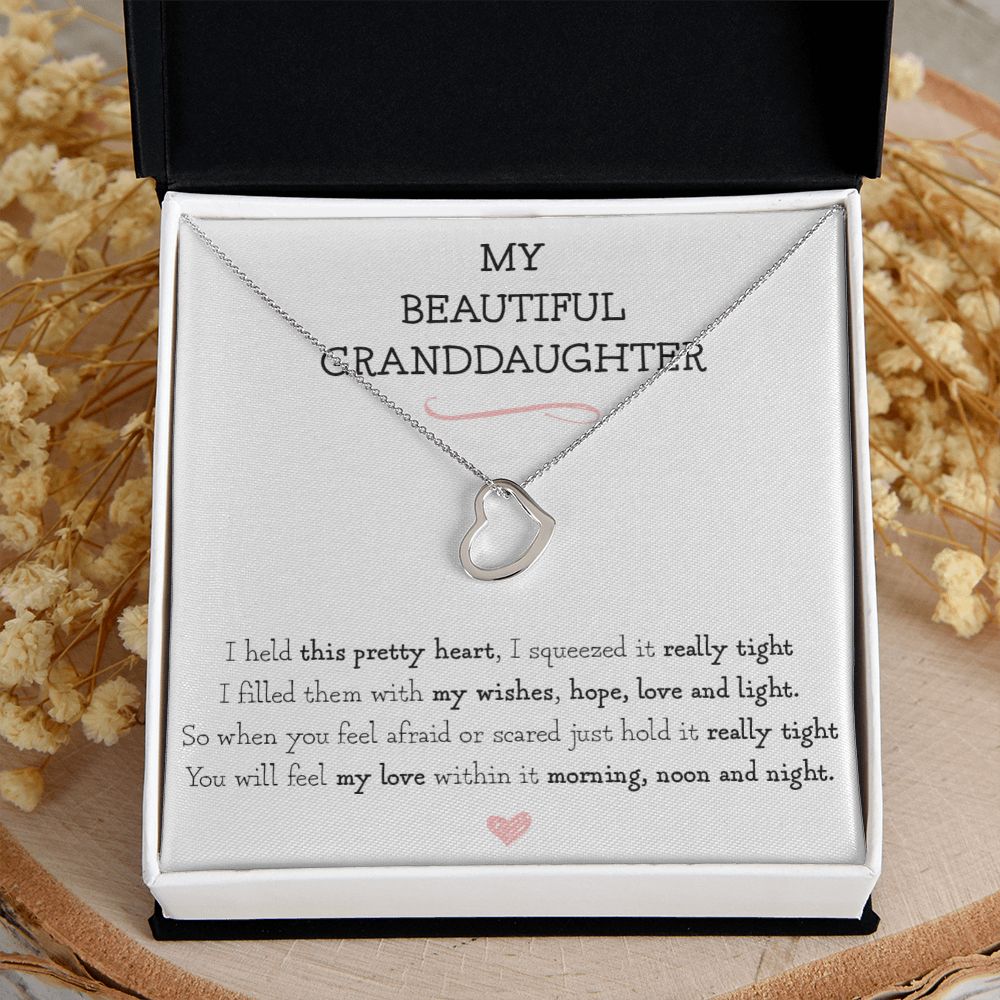 Gift for Granddaughter - I Held This Pretty Heart Necklace