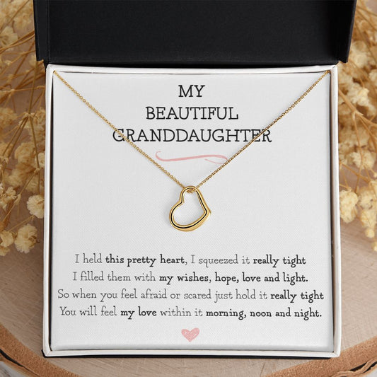Gift for Granddaughter - I Held This Pretty Heart Necklace
