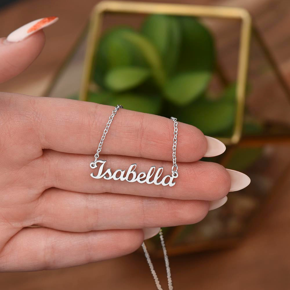 Gift for Daughter from Dad - Braver, Smarter, Stronger Custom Name Necklace