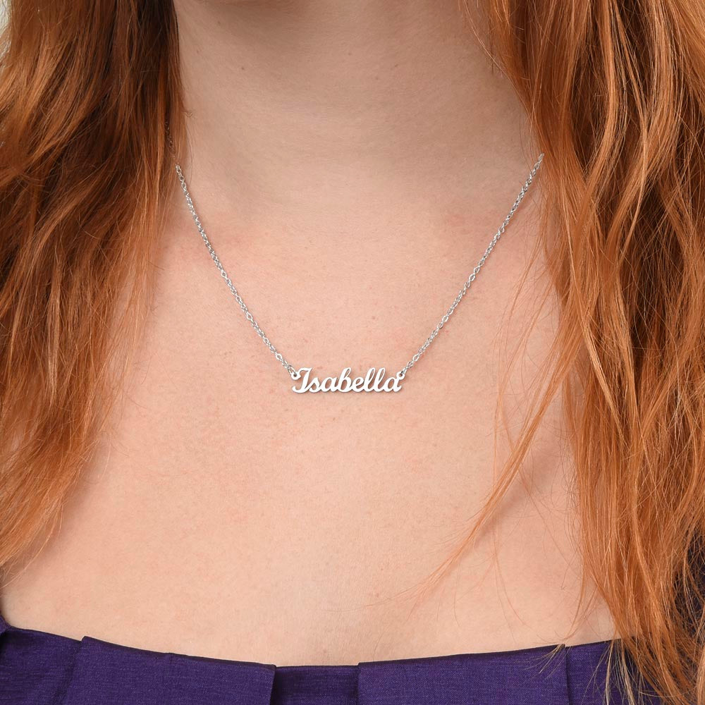 Gift for Daughter from Dad - Braver, Smarter, Stronger Custom Name Necklace