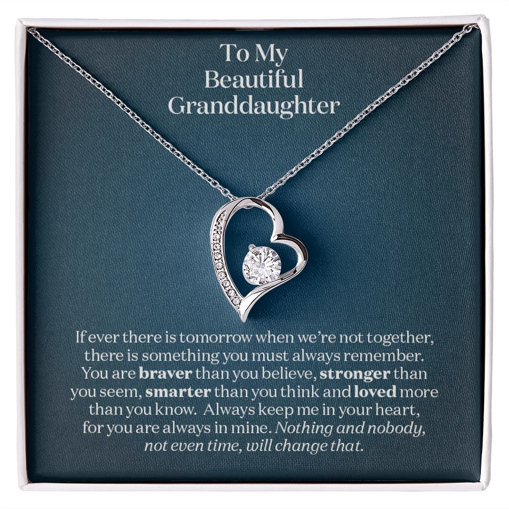 To my Granddaughter - Always Keep Me In Your Heart - Necklace Gift for Granddaughter