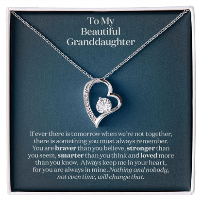 To my Granddaughter - Always Keep Me In Your Heart - Necklace Gift for Granddaughter