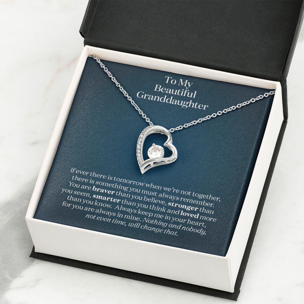 To my Granddaughter - Always Keep Me In Your Heart - Necklace Gift for Granddaughter