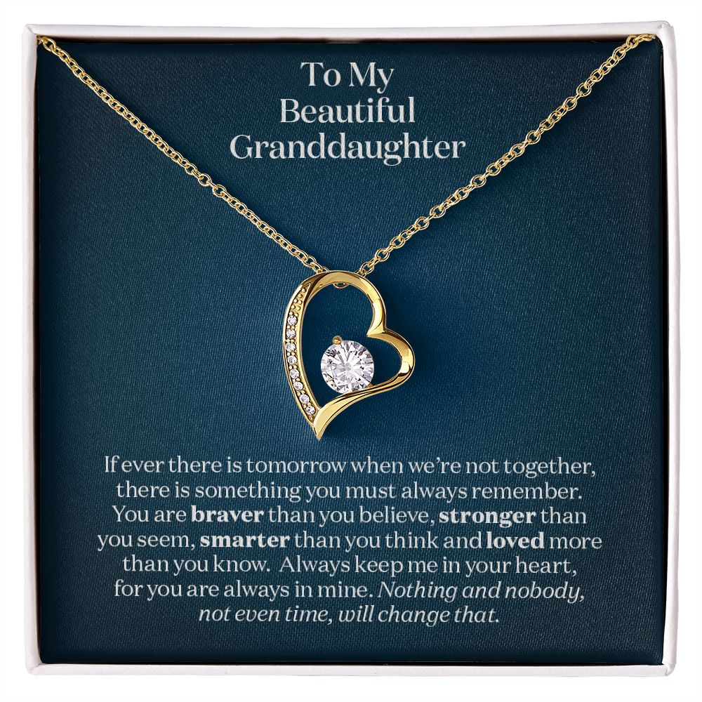 To my Granddaughter - Always Keep Me In Your Heart - Necklace Gift for Granddaughter