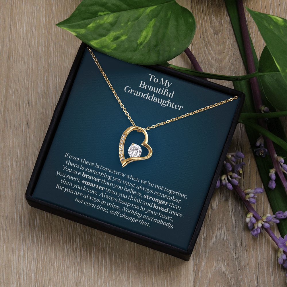 To my Granddaughter - Always Keep Me In Your Heart - Necklace Gift for Granddaughter