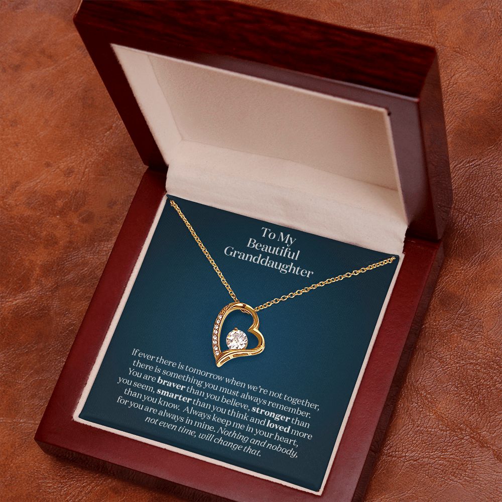 To my Granddaughter - Always Keep Me In Your Heart - Necklace Gift for Granddaughter