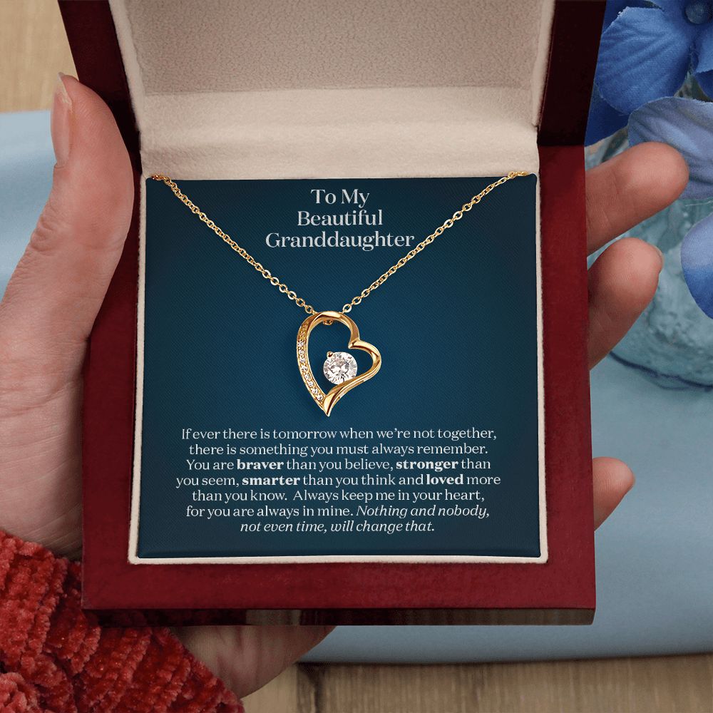 To my Granddaughter - Always Keep Me In Your Heart - Necklace Gift for Granddaughter