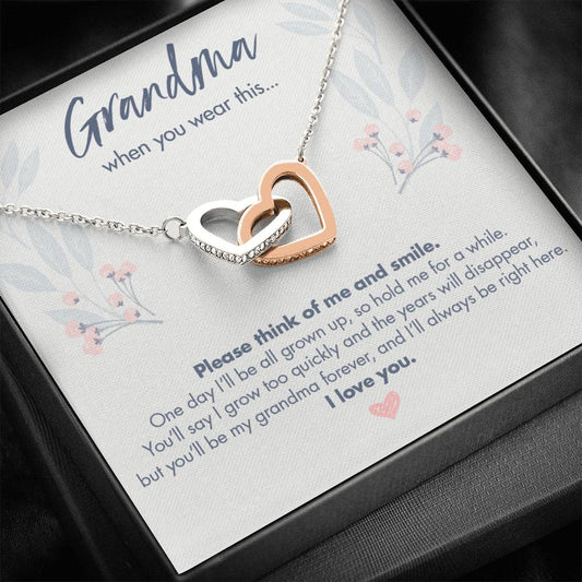 Gift from Baby or toddler to Grandma - Grandma When you Wear This Necklace
