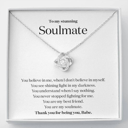 To my Stunning Soulmate - Thank you necklace for wife - 10 Year Anniversary Gifts for Wife