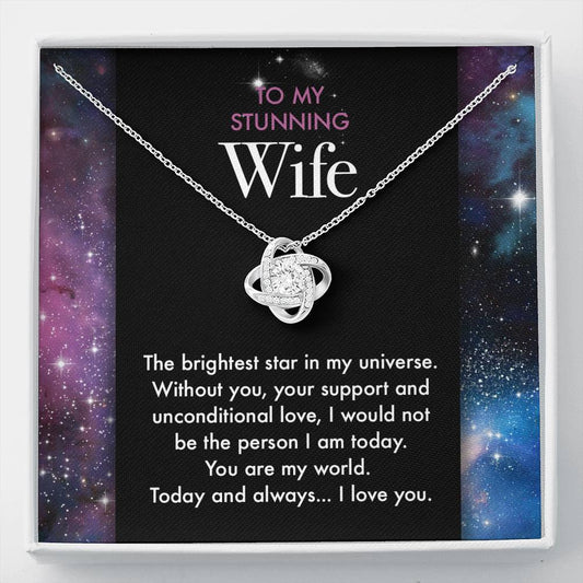My Stunning Wife - The Brightest Star in my Universe Necklace for Birthday Christmas Anniversary Gift