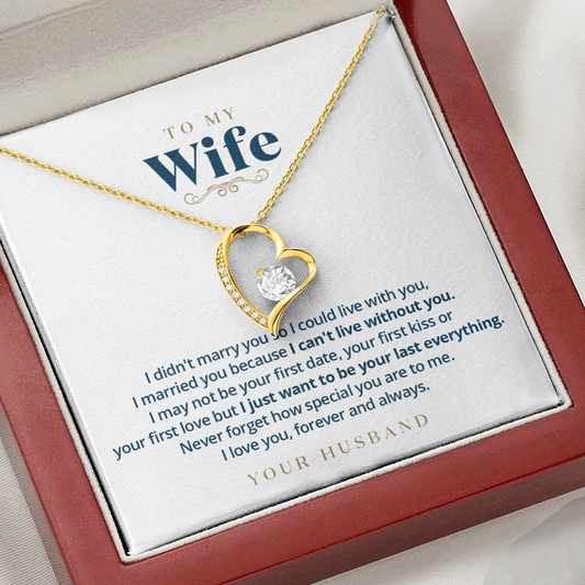 To My Wife - Your Last Everything - Gold Necklace Message Card